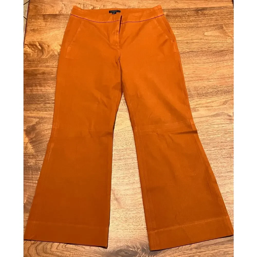 J.Crew Women’s Orange Rust Dress Pants Size 4 Tailored Career Work Slacks - Picture 1 of 7